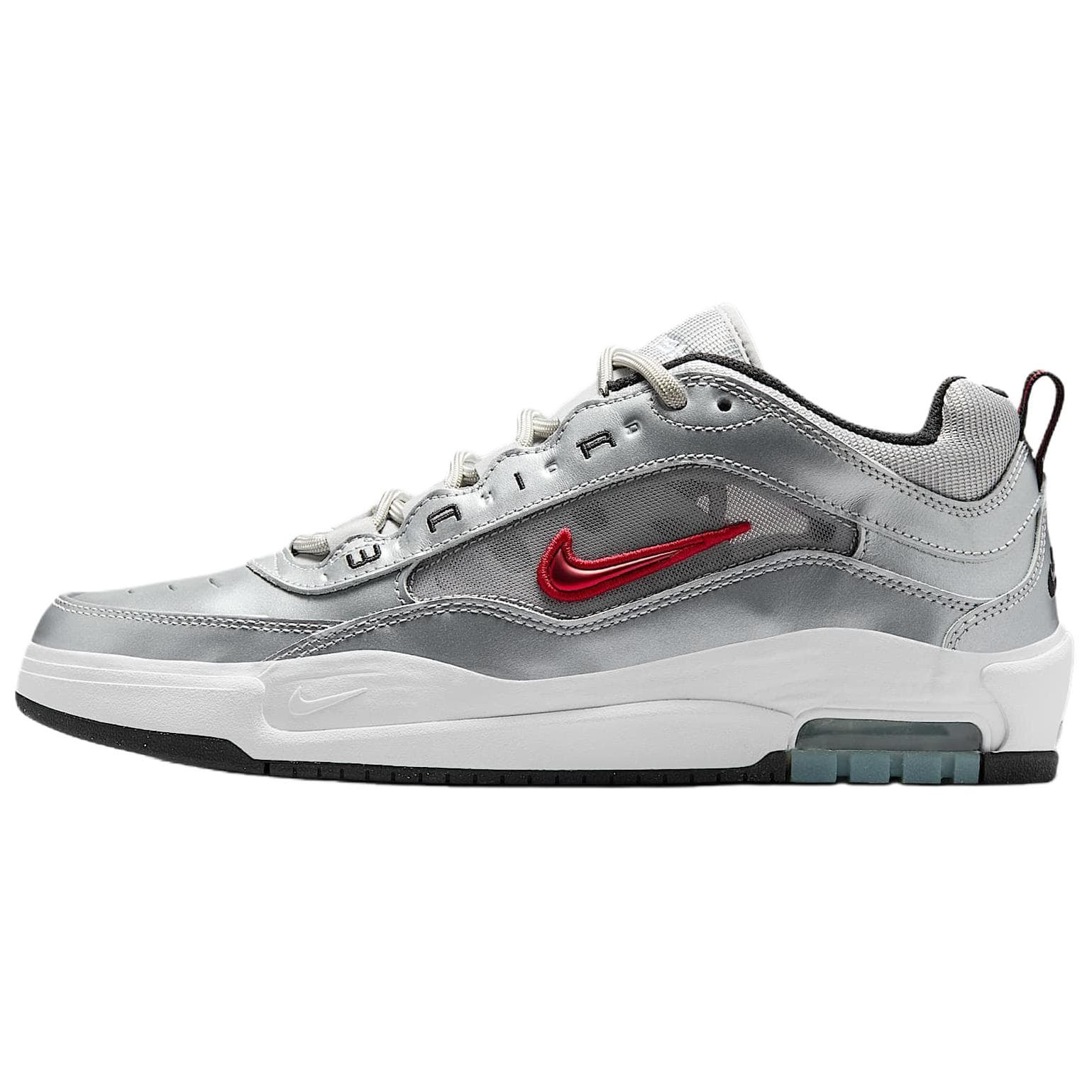 Tênis Masculino Nike Air Max Ishod Wair SB Silver Bullet Prateado Metálico Vermelho Varsity Preto HF3062-001 cm