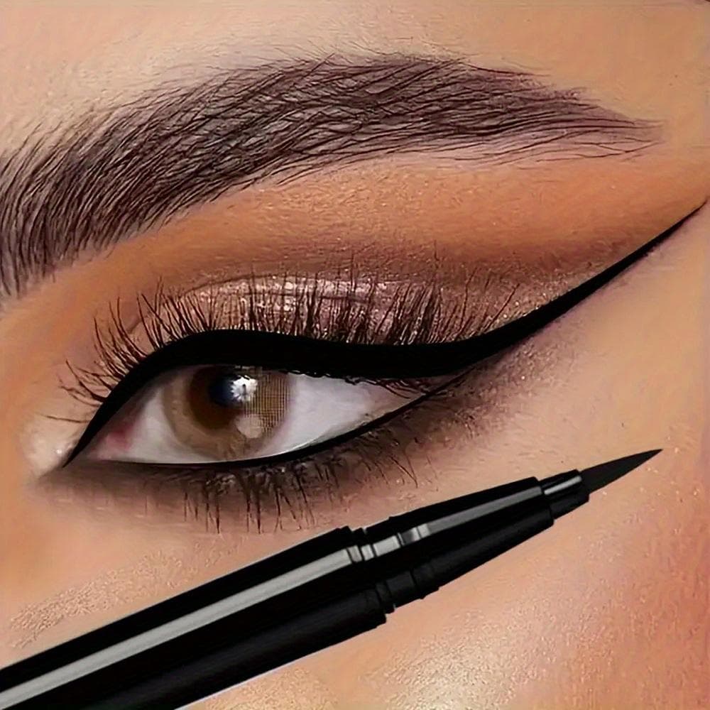 Waterproof Liquid Eyeliner Pen Ultra-Fine Tip Smudge-Proof Quick-Dry Long-Lasting Black Eyeliner Intense Definition for All Eye Shapes preto