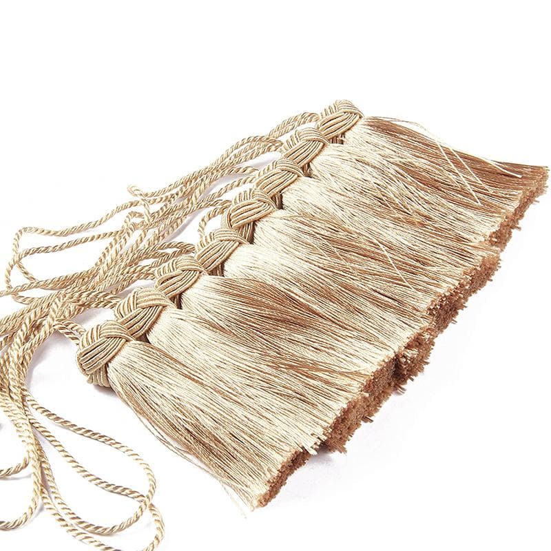 2pc marcador pequena borla para artesanato chaveiros borlas guarnição de seda borlas chaveiro franja dourada escova cortinas decorativas portas ouro