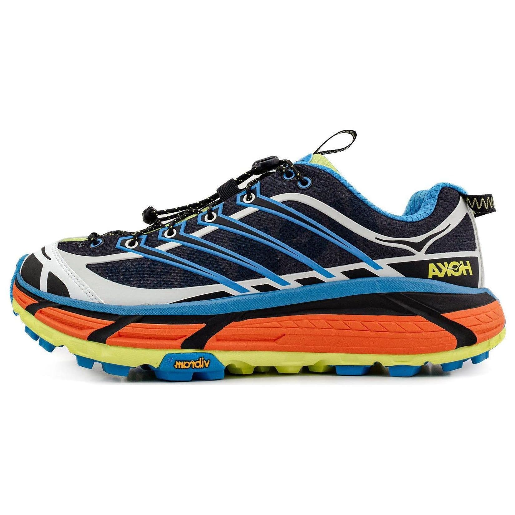 Tênis HOKA Mafate Three2 Preto Diva Azul Laranja Unissex 1141572-BDVB cm