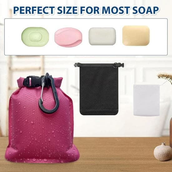 Bolsa de Sabonete de Viagem Impermeável à Prova de Vazamentos Bolsa para Sabonete em Barra com Redes Espumantes Recipiente Portátil para Sabonete