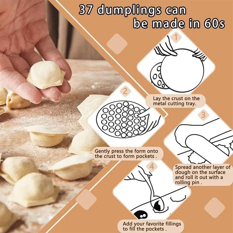 Pelmeni Maker Russian Dumpling Mold 37 Holes Pelmeni Metal Ravioli Press Mold Siberian Pelmeni Meat Dumpling Maker Machine