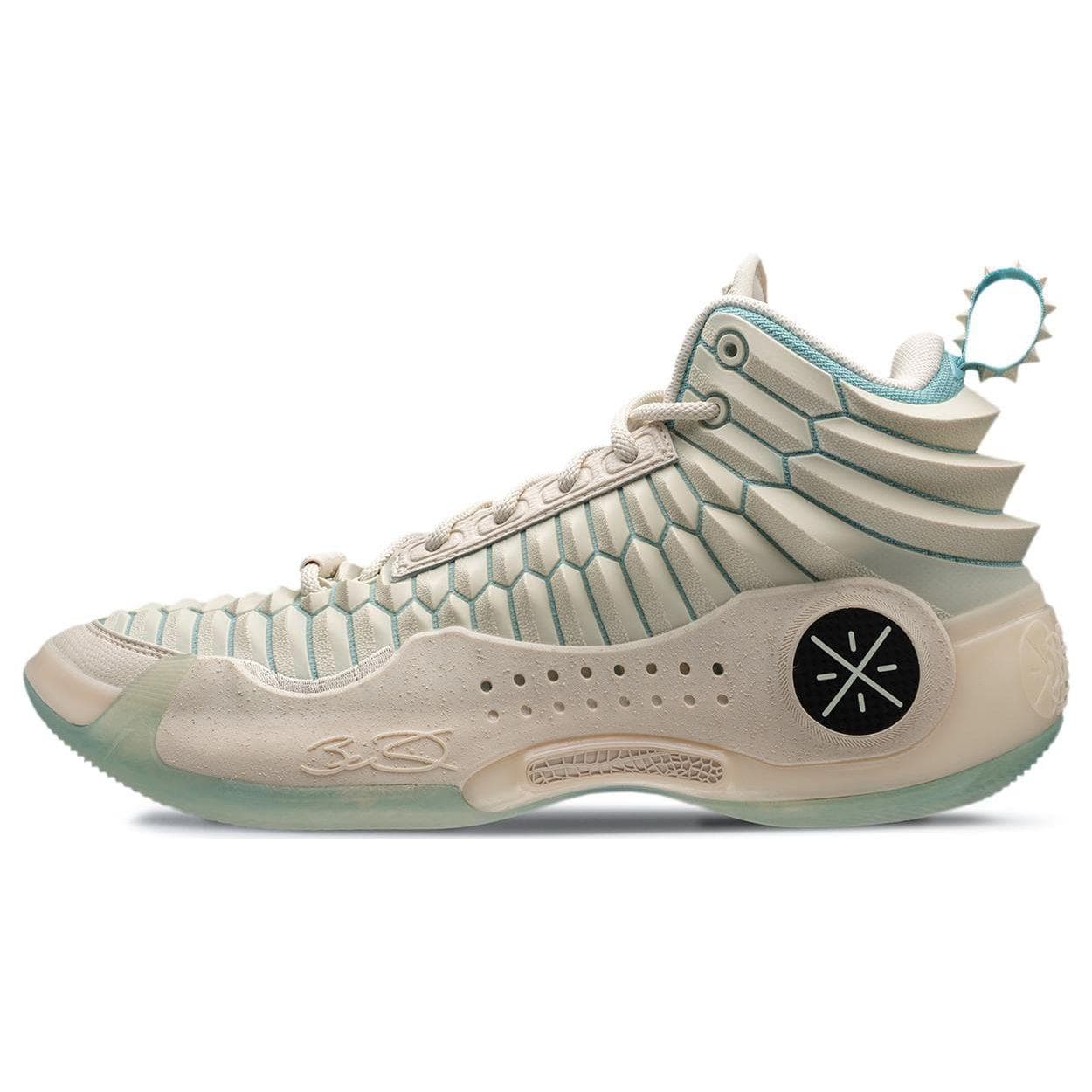 Li-Ning Way of Wade 10 Tênis Masculino Dragão Branco Menta-Verde ABAS075-4 cm