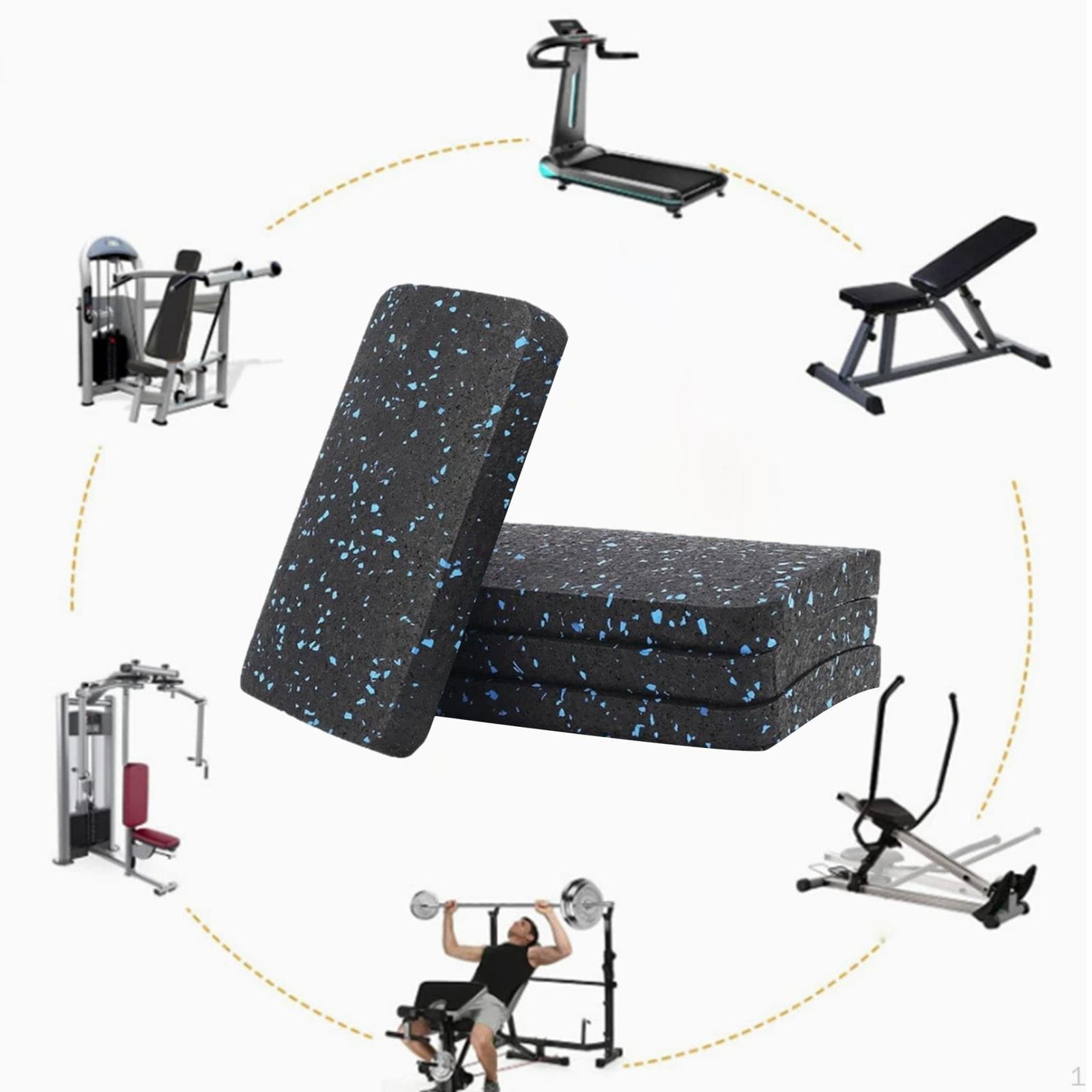 Tapete para Passadeira Anti Vibração Antiderrapante Proteção de Piso Equipamento de Exercício para Máquina de Remo