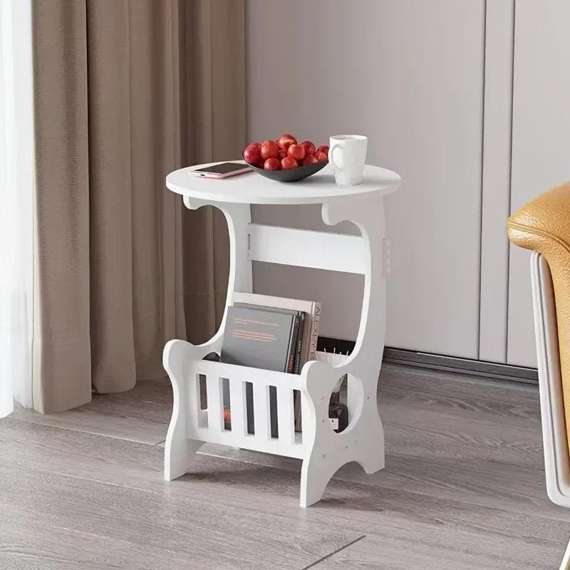 Mini Prateleira de Armazenamento Mesa de Cabeceira, Móveis para Quarto, Mini Mesa Lateral Redonda Moderna Minimalista, Armário de Armazenamento Leve