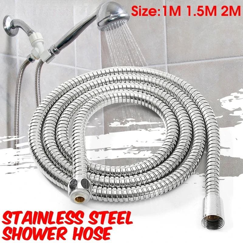 1m/1,5m/2m Mangueira de chuveiro flexível de alta qualidade Aço inoxidável Cromado Cabeça de água do banheiro Cabeça de chuveiro Tubo Ferramenta