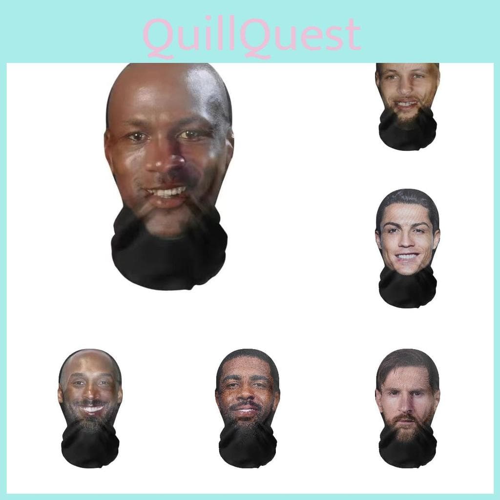 Máscara Facial 3D Hilária de Celebridade Cobertura Total da Cabeça Balaclava de Poliéster Realista cm