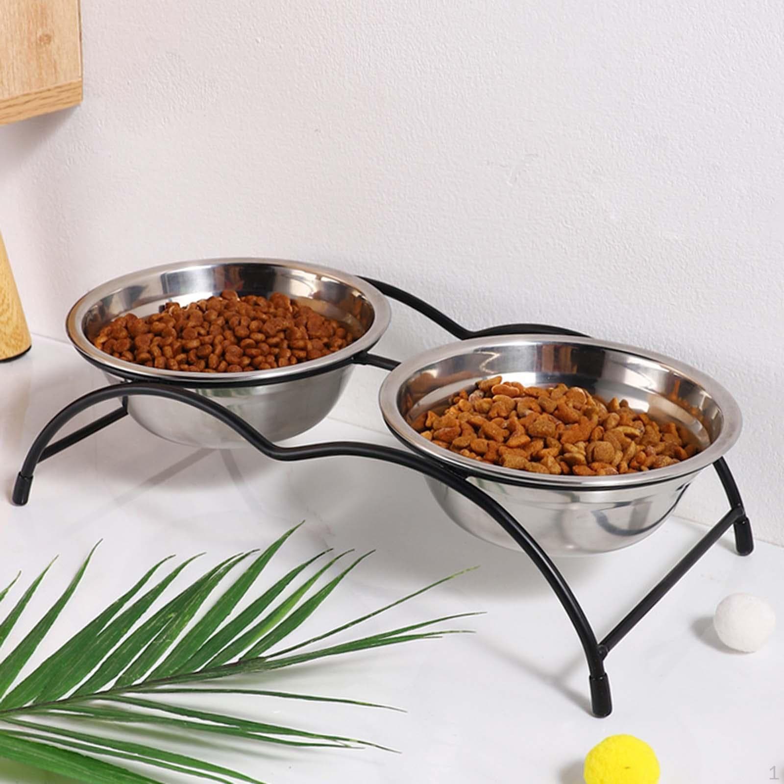 Suporte para Tigelas de Gato Porta Tigelas Elevado Alto Desempenho, Metal Estação de Alimentação de Ferro para Animal de Estimação