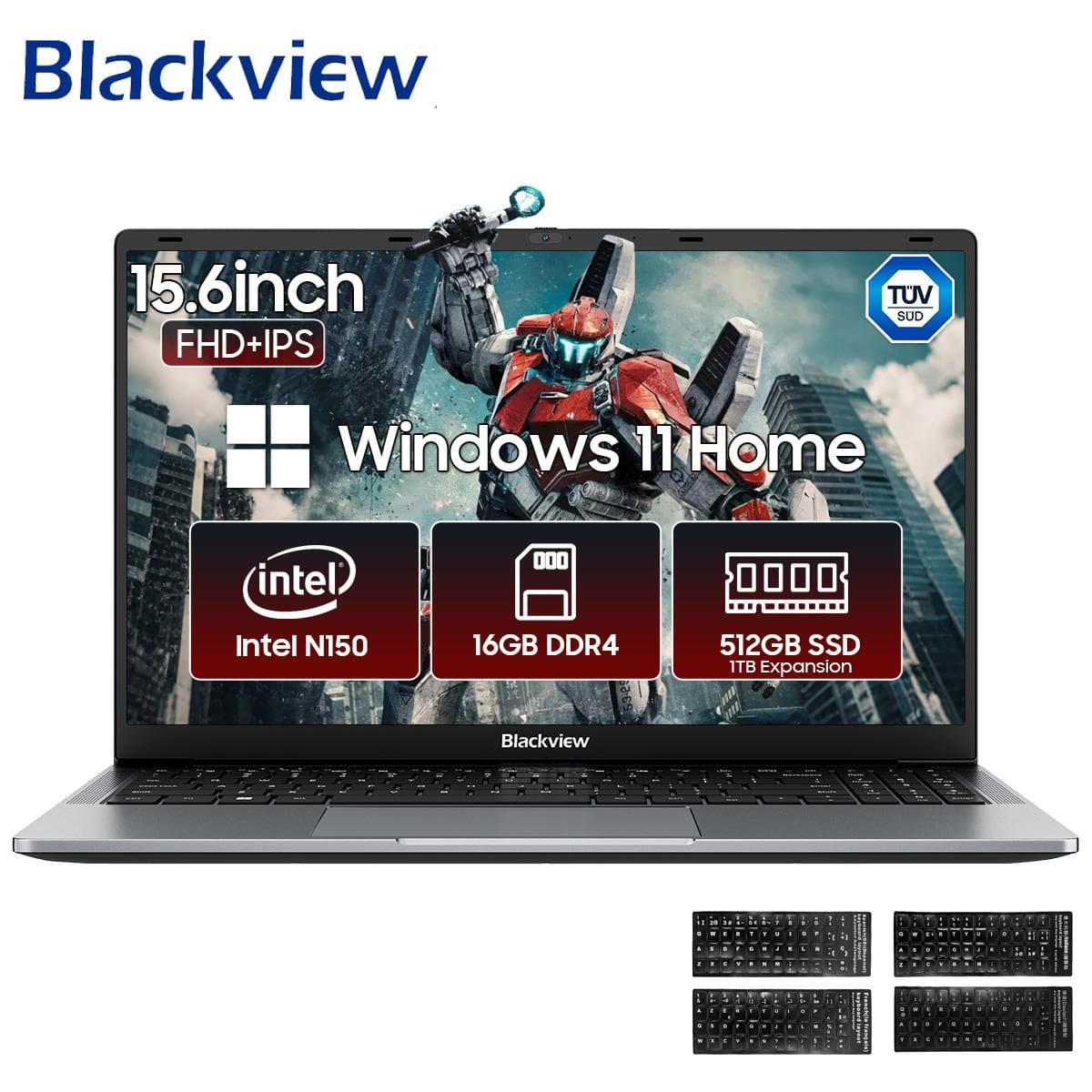 Blackview AceBook 6 Gen Intel N150 Laptop 15.6inch 16GB+256/512GB Notebook cinzento