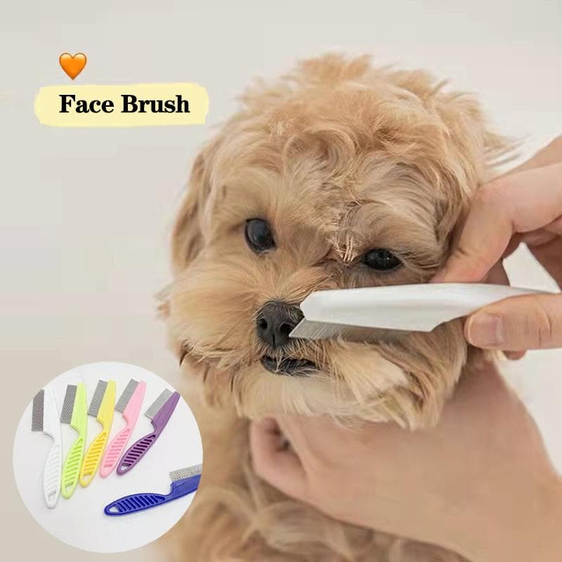 Nova escova prática para limpeza facial de animais de estimação, para cães pequenos, teddy, bichon, pomerânia, removedor de pelos, pente,