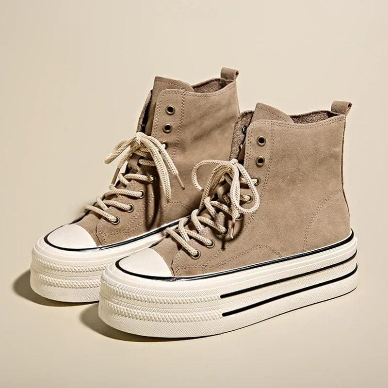 2024 NOVOS Sapatos de Plataforma Casuais para Mulheres Moda Vintage Primavera e Outono Tênis Atléticos Estudante Calçado Feminino Confortável cm
