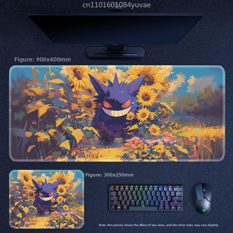 Mouse Pad de Couro Clássico Desenho Animado Anime Pokémon Pikachu Mewtwo Eevee Pad para Teclado Lucario Squirtle Gardev Tapete Grande para Mesa de
