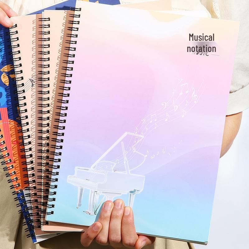 Professional Music Score Practice Notebook for Students - Large, Medium, Small - Thickened Staff Paper for Piano