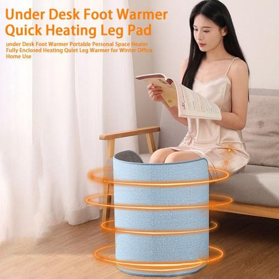 Aquecedor de pés portátil para mesa, aquecedor de espaço pessoal totalmente fechado, aquecedor de pernas silencioso para uso doméstico no inverno,