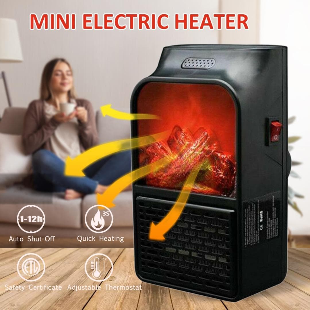 Mini Aquecedor Elétrico a Ventoinha 500W Portátil de Parede Plug-in Aquecedor Cerâmico Aquecimento de Ar Aquecedor de Ambiente de Inverno
