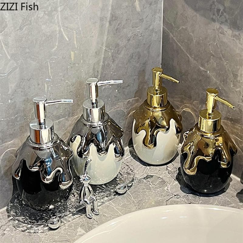 Hotel Cerâmica Dispensador de Sabonete Sanitário Garrafa Desinfetante para as Mãos Criativo Gel de Banho Loção Garrafa Acessórios para Banheiro
