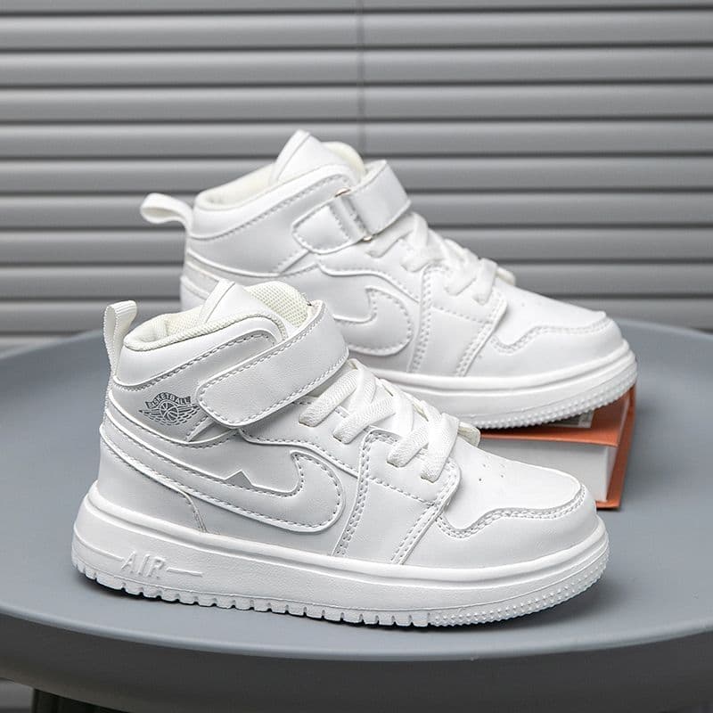 Sapatos Infantis, Tênis de Cano Alto para Meninos, Tênis de Corrida Leves e Impermeáveis, Tênis Versáteis e Estilosos para Meninos cm branco