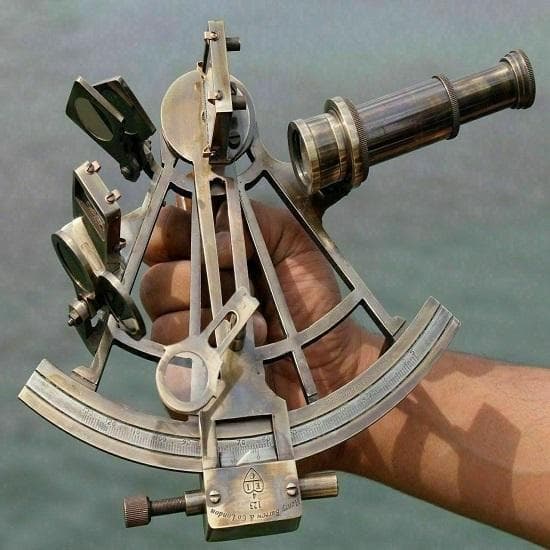 Instrumento de navegação náutico astrolábio sextante de latão 20,32 cm presente