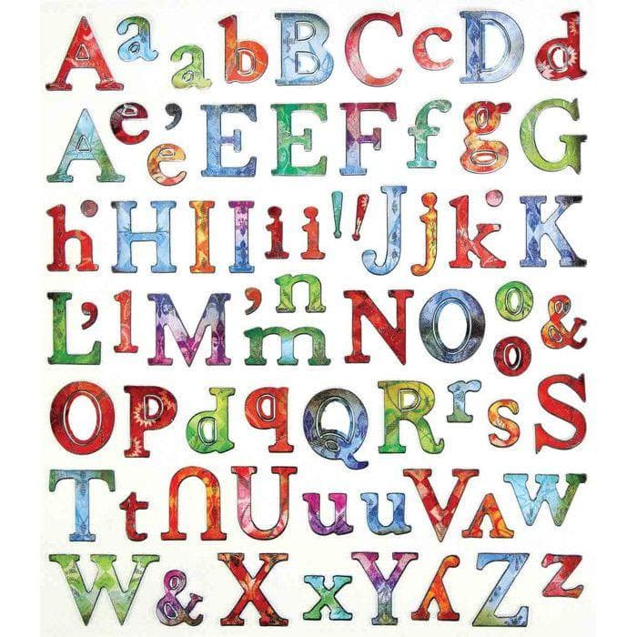 MégaCréa DIY - Alphabet stickers from 0.7 to 2 cm multicolor x 71 pieces puro
