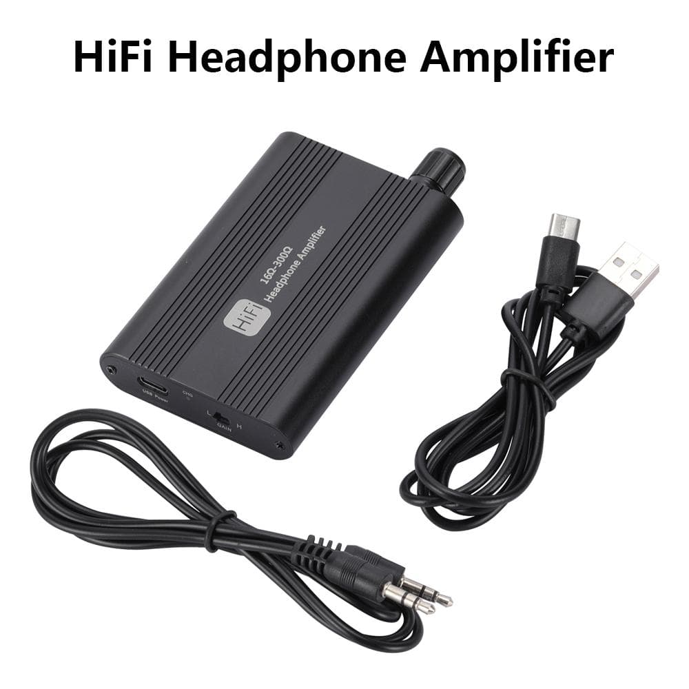 Amplificador de fone de ouvido hifi 16-300ohm, portátil, ajustável, amplificador de áudio, entrada aux de 3.5mm, melhorador de som para celular,