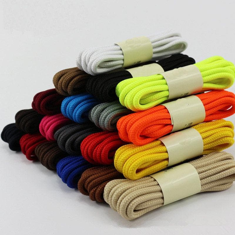 Cordas de couro para vestido, cadarços, sapatos esportivos, cordão redondo 80cm castanho/amarelo