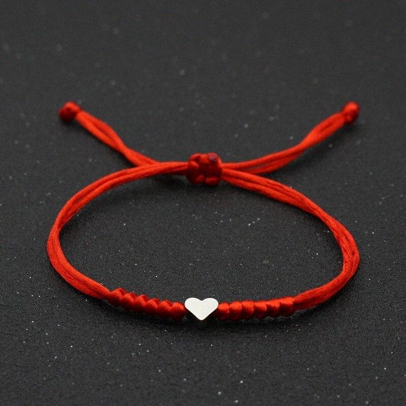 Amor coração charme pulseira mulheres homens amantes desejo boa sorte corda vermelha trançado casal ajustável pulseiras amizade jóias vermelho