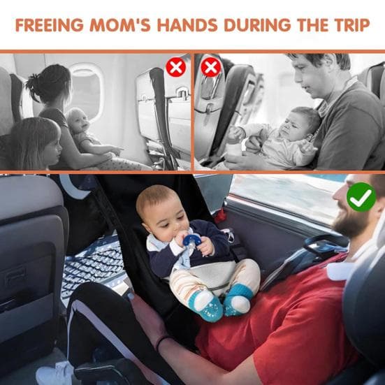 Rede Portátil para Criança Pequena para Avião Dobrável Cama de Dormir para Assento de Aeronave para Bebê