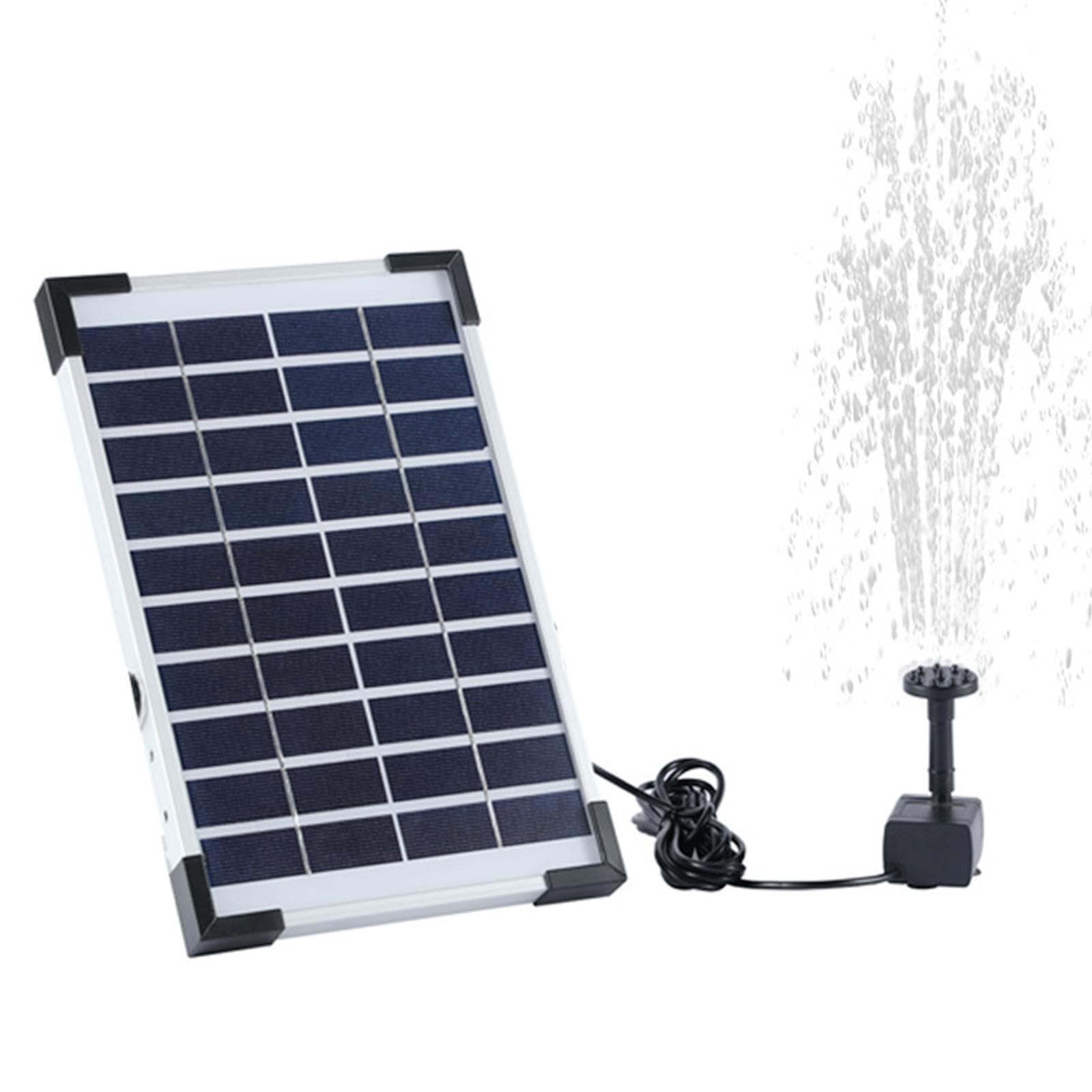 Bomba de Água com Painel Solar com Kit de 6 Bicos 5.5W Bomba de Fonte Solar 380L/H Bomba Solar para Lago com Cabo de 10 pés para Lagos Banho de