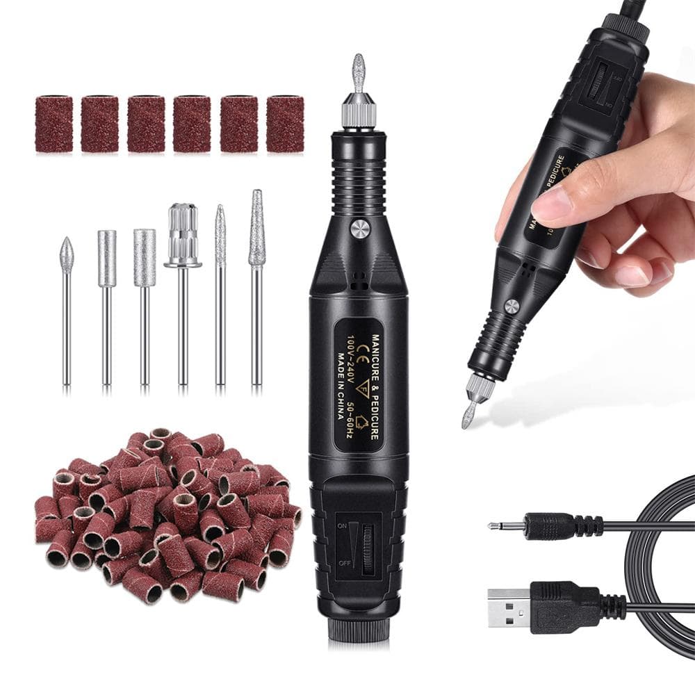 Lixadeira de unhas elétrica simplificada, ferramentas de manicure para pedicure, máquina profissional de brocas para unhas, cortadores de baixo