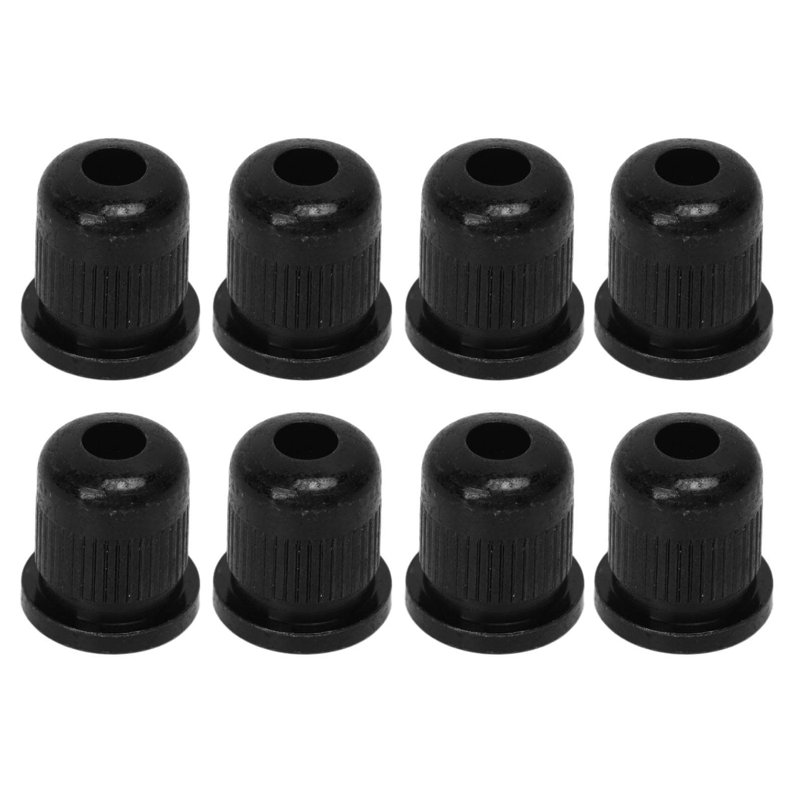 8PCS Ferrules de Corda de Guitarra Liga Compacto Baixo Através do Corpo Fivela para Substituição Preto prata