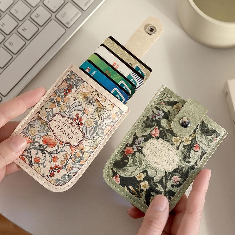 Criativo 5 bolsos para cartão Mini carteiras Bloqueio ID Card Holder Laminado Escondido Pull-out Business Card Case