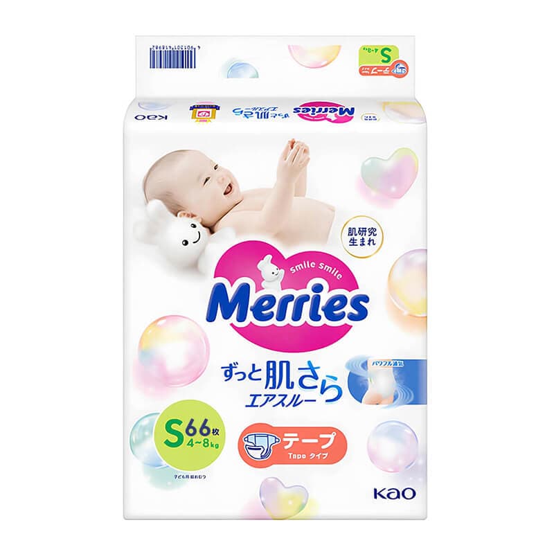 Fraldas Merries S 4-8kg 66 unidades