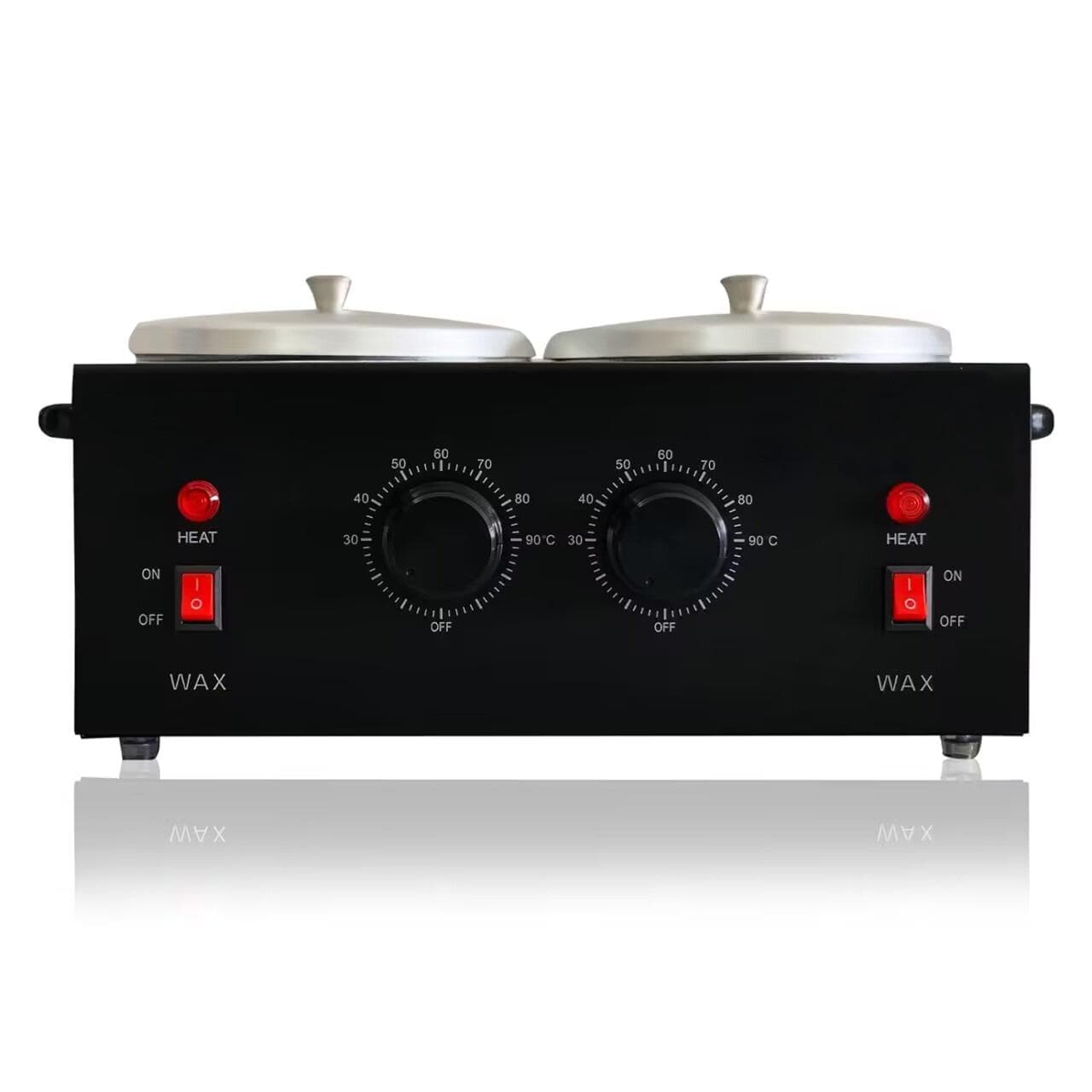 Aquecedor de cera profissional Black Double Pots, contas de cera derretidas para remoção de pelos, aquecedor de cera elétrico rápido com