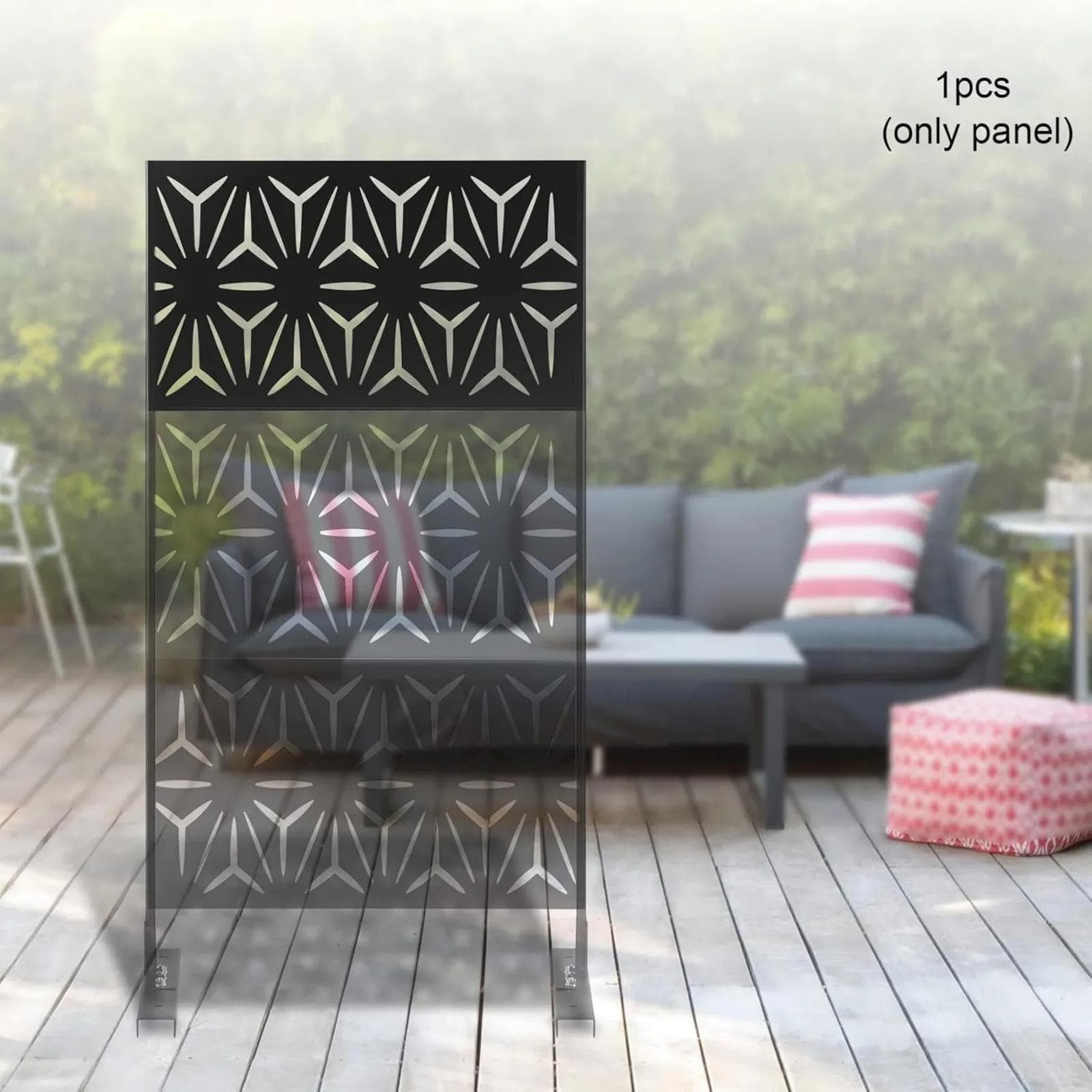Painel de tela de privacidade, tela de privacidade para ambiente, cerca decorativa de metal para terraço, para decoração externa e interna, 23,6 *