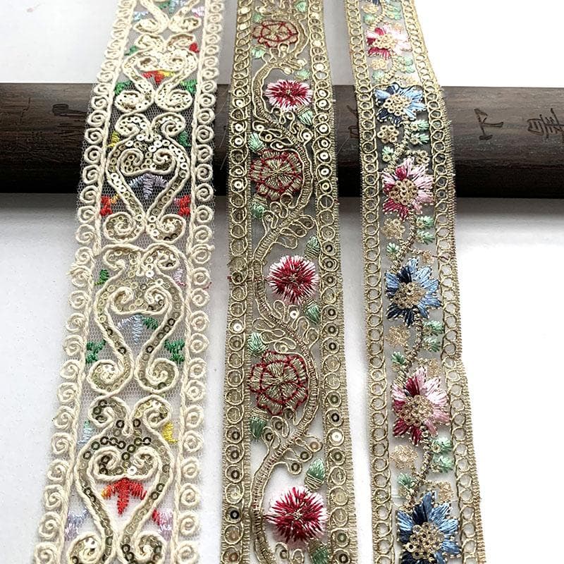 4m/13,12 pés cada pacote rendas costura bordado acabamentos branco grande largo fitas cortina curva acessório feito à mão DIY artesanato flor