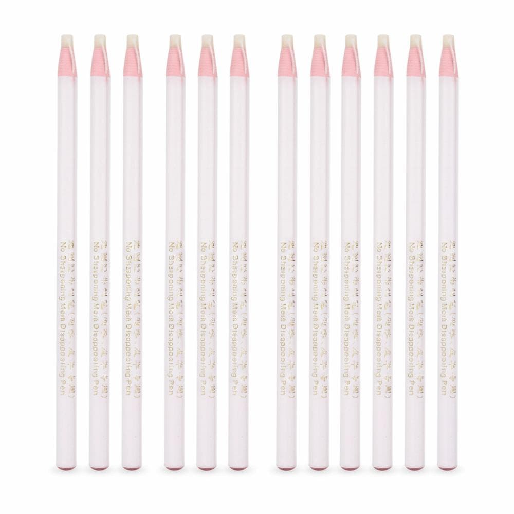 12PCS White Chinagraph Marker Pencil Heat Erasable Grease Pencils Peel Off Wax Pencil  Marking