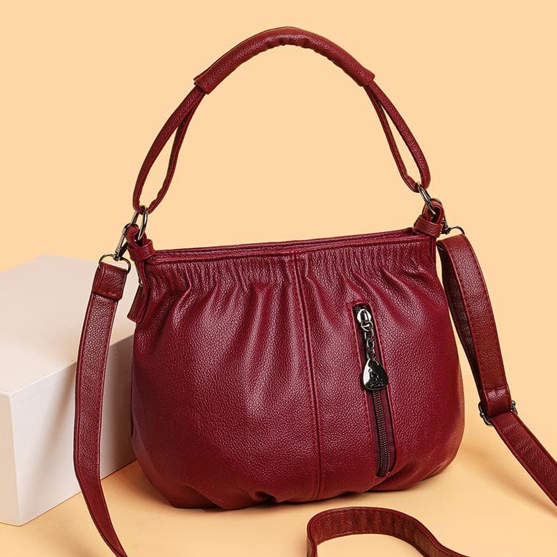 Fashionable Handbag Ladies' Bag Bucket Bag Underarm Bag Casual Soft Leather Feel Crossbody Bag for Middle-aged Women amarelo