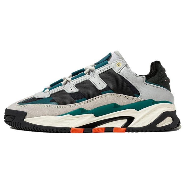 Adidas Originals Niteball Tecido Couro Casual Esportivo Durável Cano Baixo Sapatos de Estilo de Vida Tênis Unissex Cinza Verde ID4086 cm