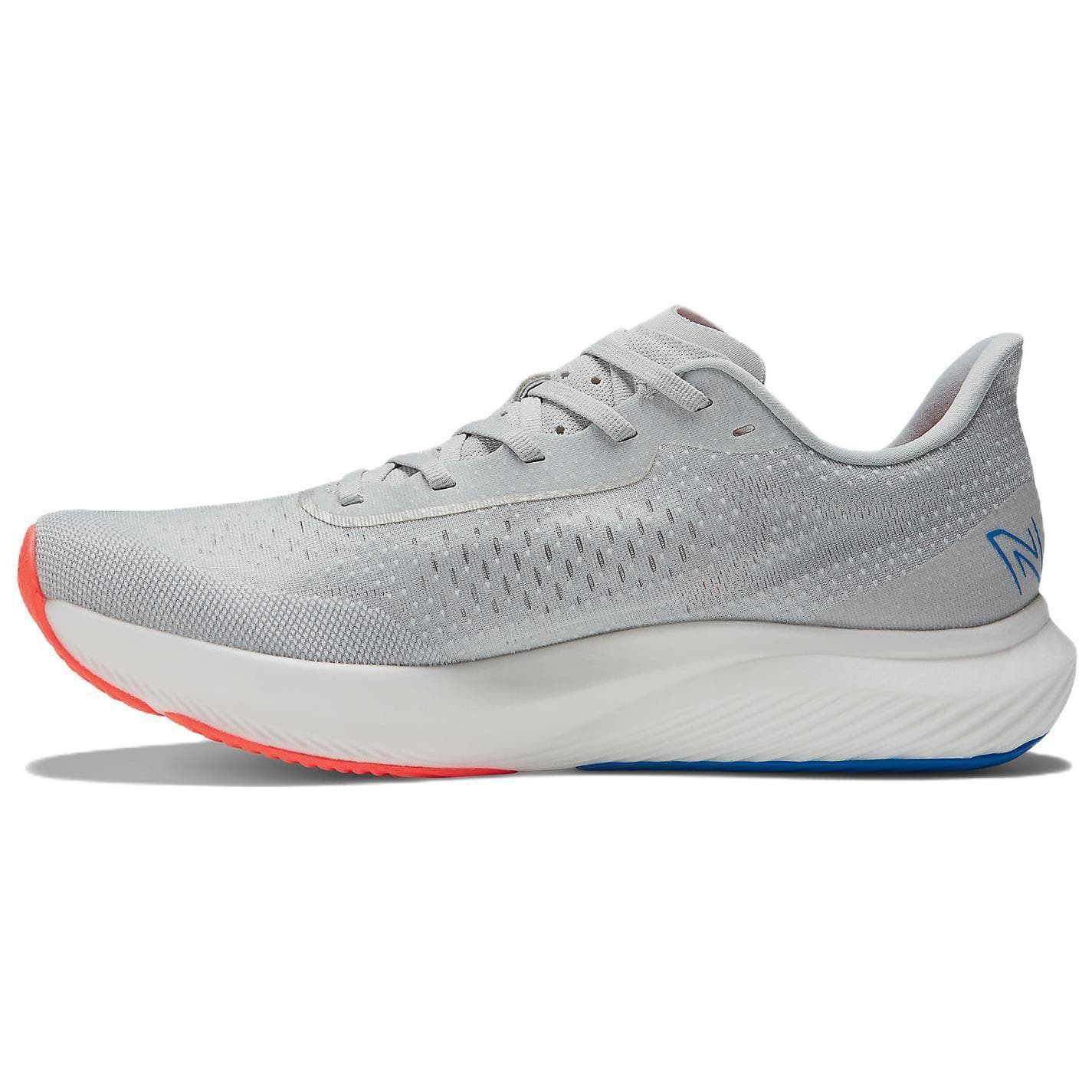 New Balance FuelCell Rebel v3 Light Alumínio Masculino Tênis Prata Elétrico-Vermelho Cobalto MFCXCG3 cm