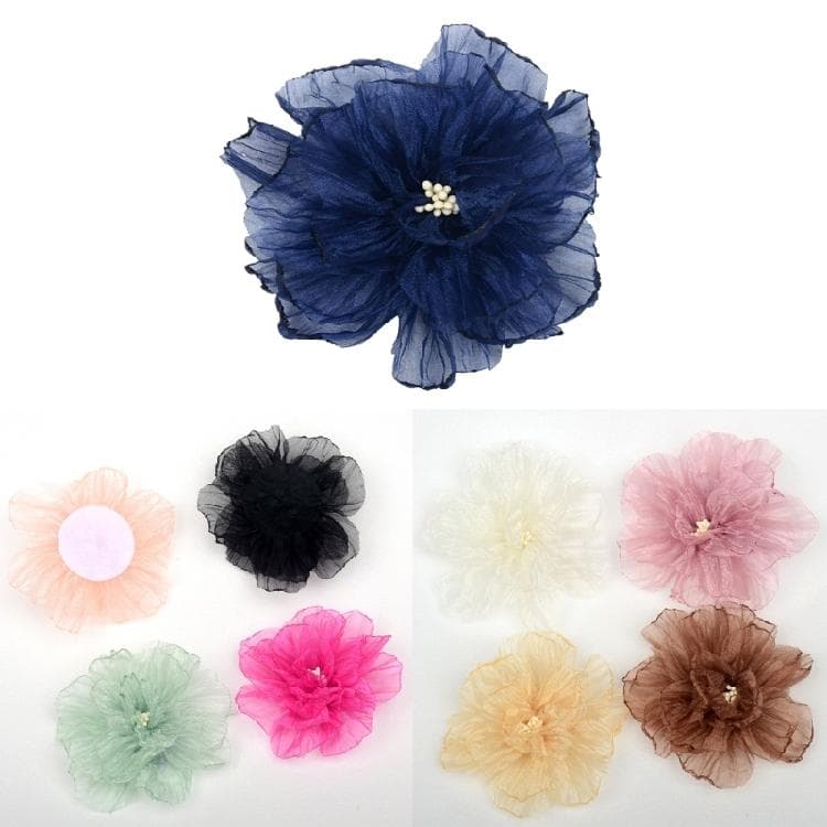 Fita vintage de organza-renda flor gaze fita queima de borda guarnições-flor para apliques costura artesanato vestido de casamento vermelho vinho