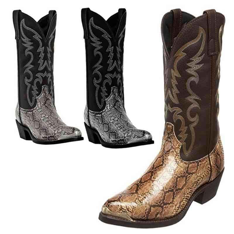 Botas masculinas cowboy roupa conforto equitação cavalos botas de couro falso botas vintage de alta qualidade cm ouro