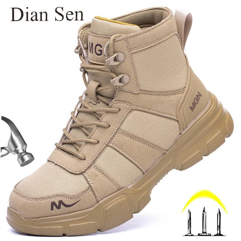 Botas de Trabalho Sapatos de Segurança Indestrutíveis Sapatos com Biqueira de Aço para Homem Tênis à Prova de Perfuração Sapatos de Trabalho