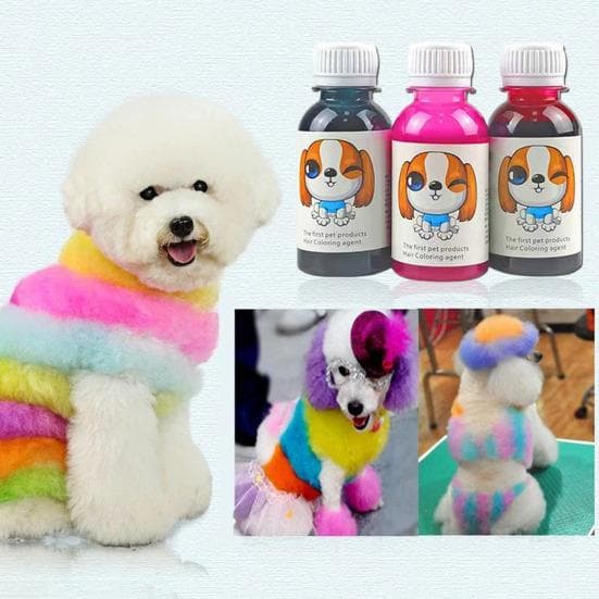 1 conjunto de 100ml de creme de tintura para animais de estimação, extrato natural não irritante de longa duração, para cães e gatos roxo