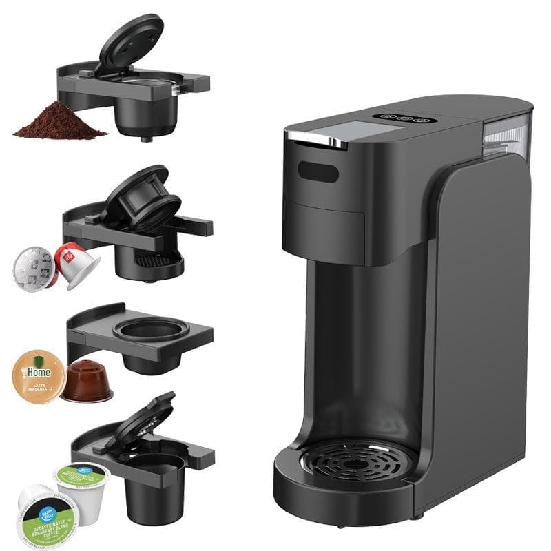 Cafeteira Multifuncional Totalmente Automática de Cápsulas - Pequena Máquina de Expresso Italiana para Uso Doméstico vermelho vinho