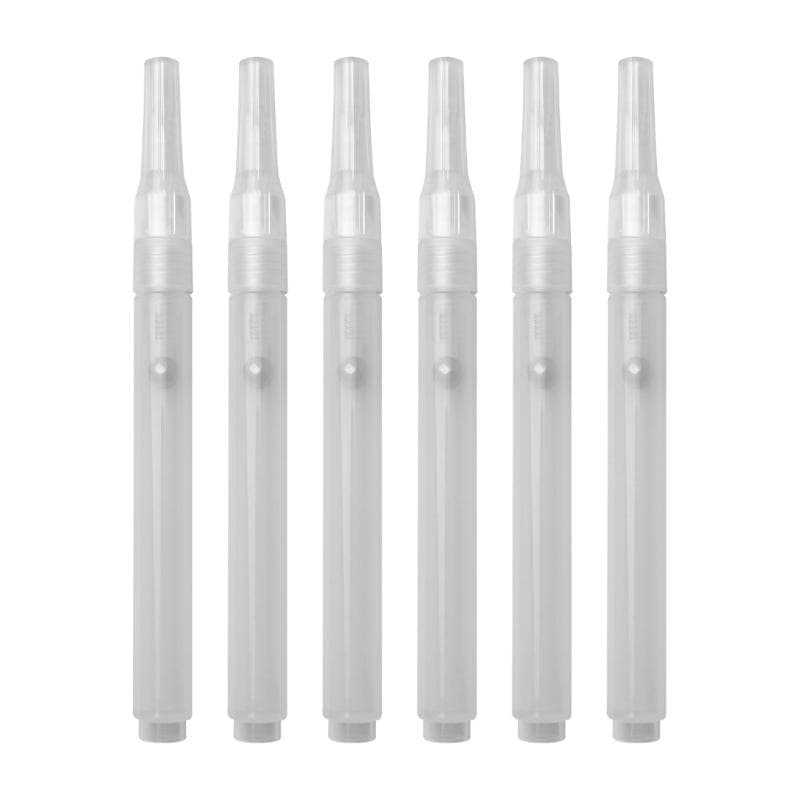 6Pcs Refillable Empty Brush Pen Clear Empty Paint Pen Acrylics Empty Marker For Painting on Paper Wood Ceramic Metal