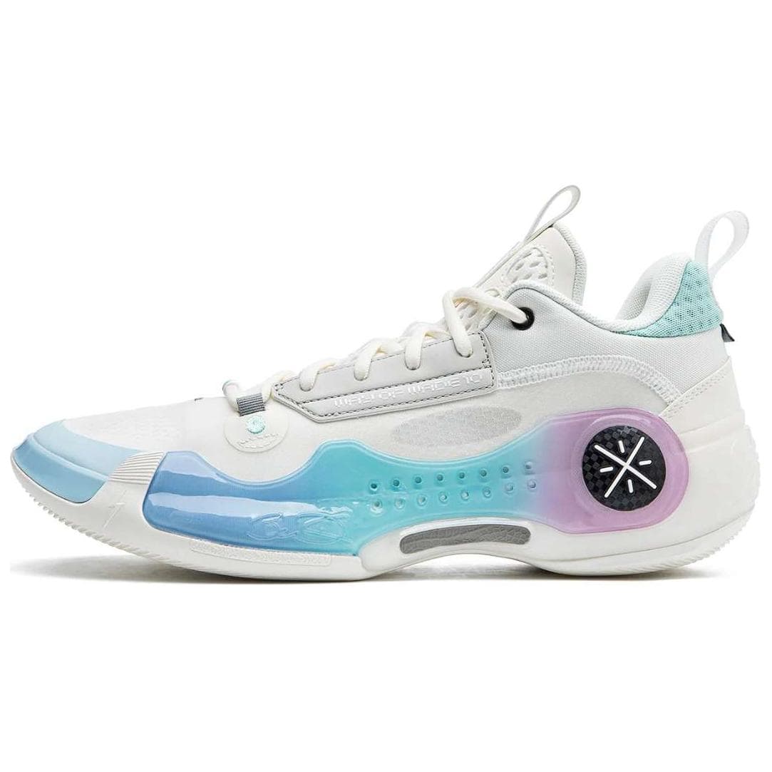 Tênis Unissex Li-Ning Way of Wade 10 Low Algodão Doce Branco Azul Roxo ABAS083-31 cm