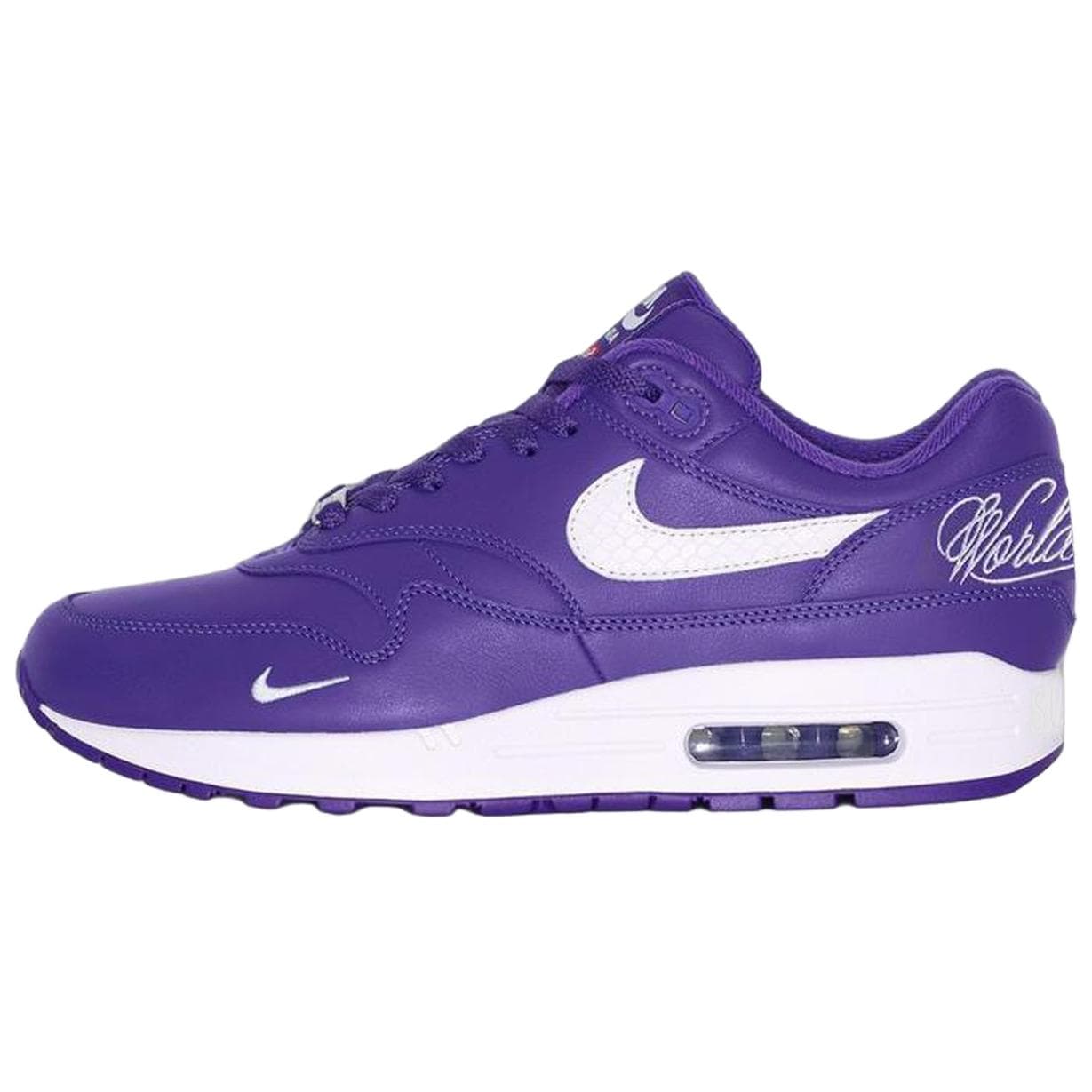 Tênis Unissex Supreme x Nike Air Max 1 87 SP Roxo Varsity Branco HF8813-500 cm