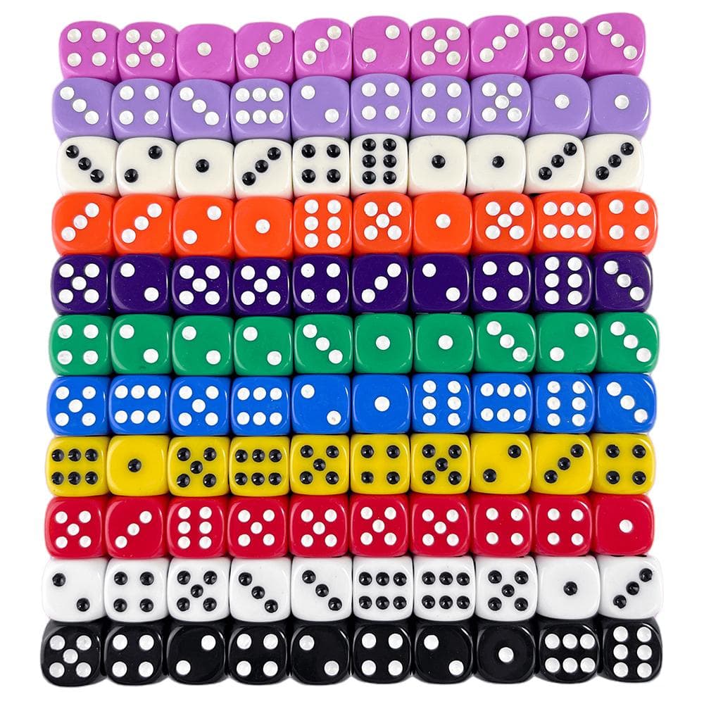 Dados Coloridos de 16mm 10pcs Dados de 6 Lados com Canto Arredondado Dados de Entretenimento Dados de Jogo vermelho