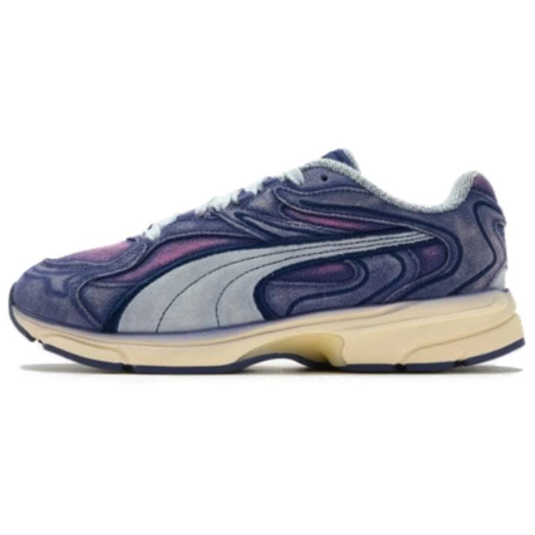 Puma Extos Sapatos Casuais Confortáveis Versáteis de Cano Baixo Unissex Sapatos Casuais Azul Roxo 402257-01 cm