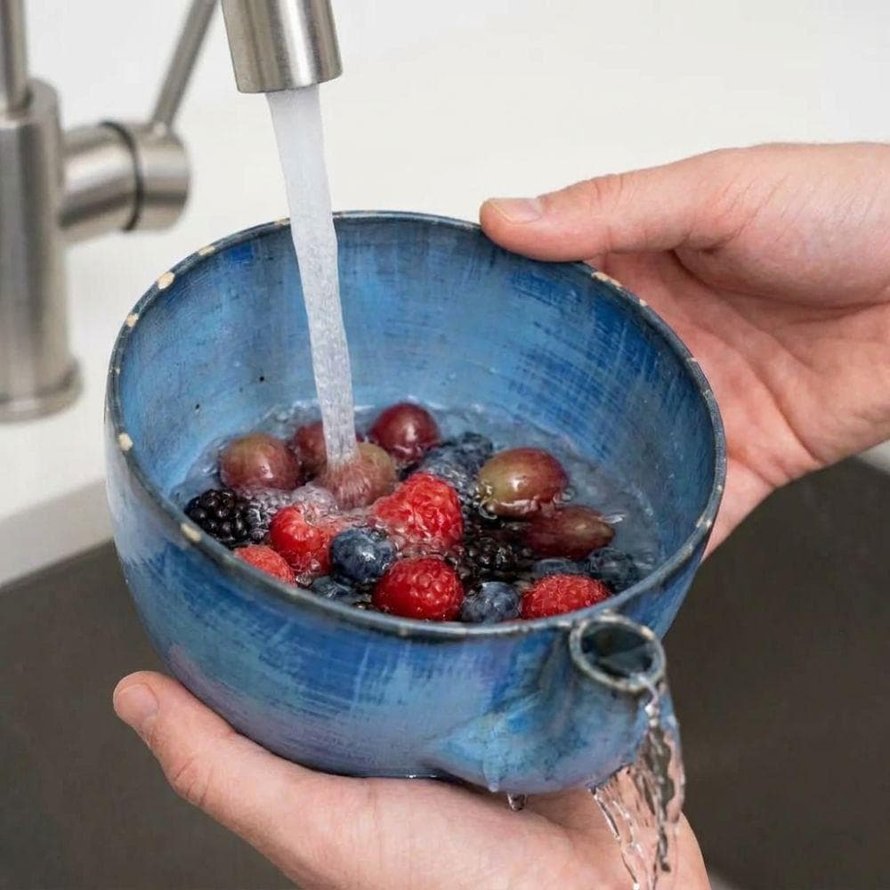 Tigela de Lavar e Escorrer Frutas Vermelhas em Espiral Impressa em 3D Cesto Coador de Frutas Vermelhas de Grande Capacidade Preparação de Alimentos